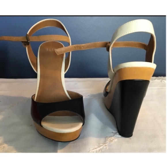 NWOT ELLE WEDGES IN 3 TONE COLORS! SUPER STYLISH! WEAR THEM AND WEAR THEM WELL! - Picture 3 of 4